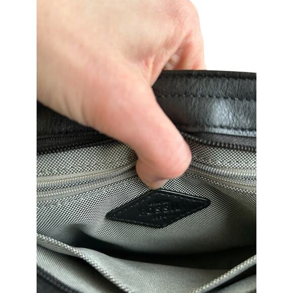 Fossil Maya Black Pebble Leather Small Flap Crossbody Bag Adjustable Strap Purse - Picture 15 of 16